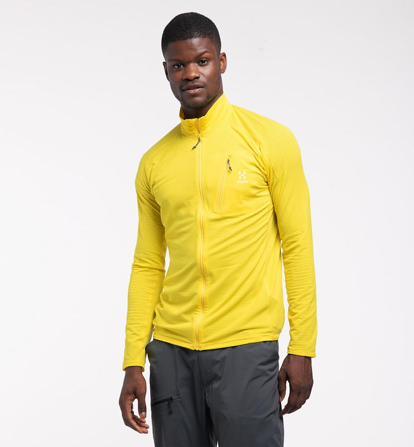 Haglöfs L.I.M Mid Layer Yellow For Mens XQURA5270 Australia